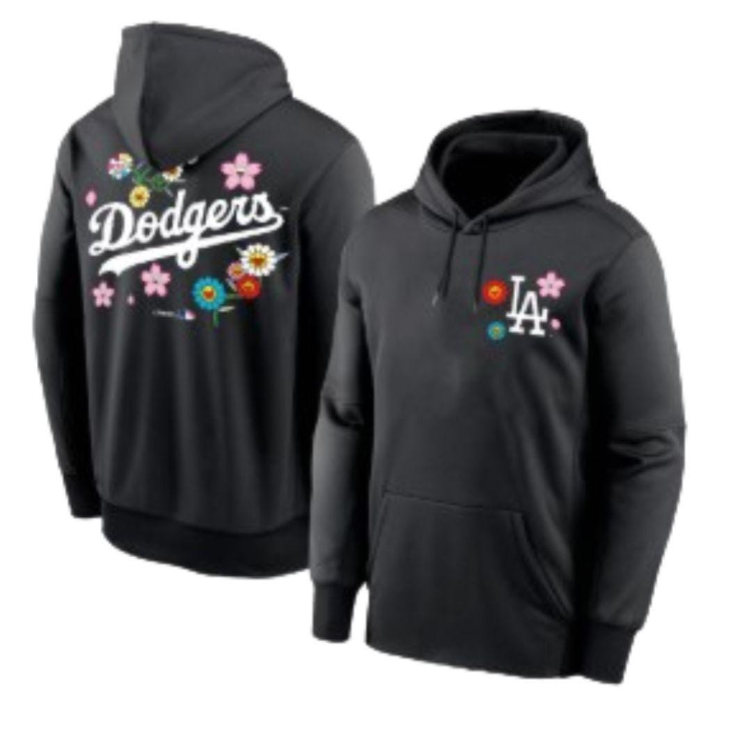 LA Dodgers Pullover Hoodie, Murakami Printed Floral Design