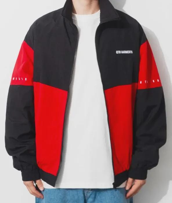Qt8 Garments Red & Black Track Jacket