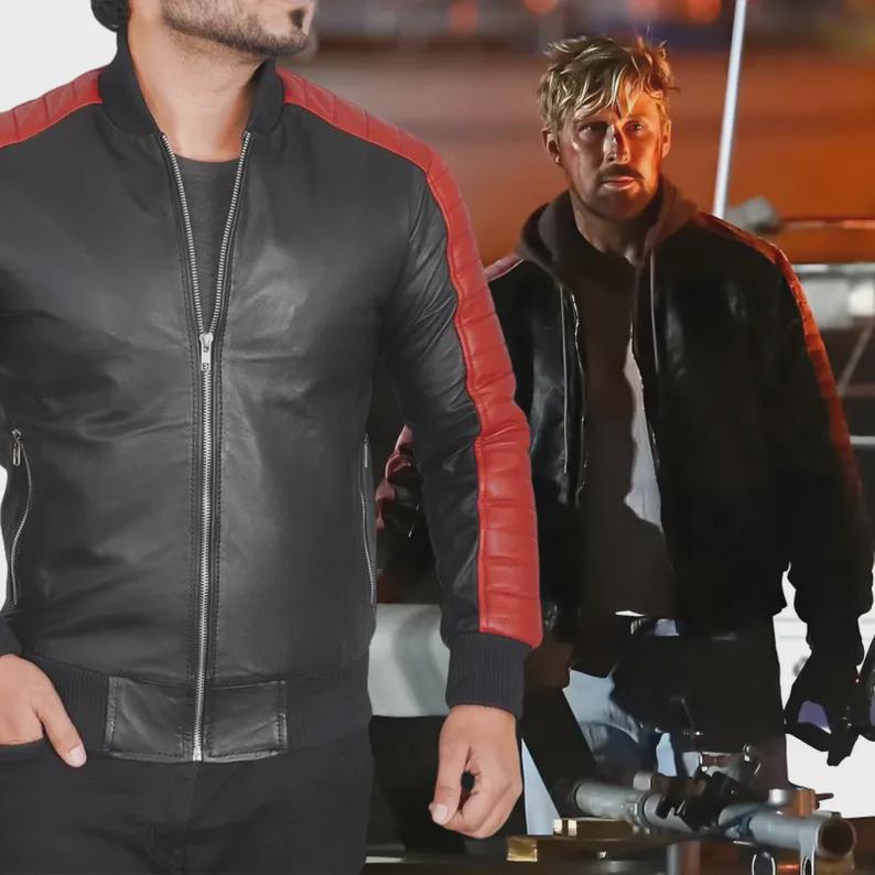 Ryan Gosling The Fall Guy Black Leather Jacket Miami Vice Stunt Jacket
